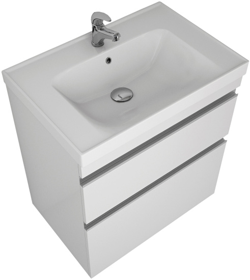 Тумба с раковиной Dreja Grace Plus 60 с опорами, белый глянец