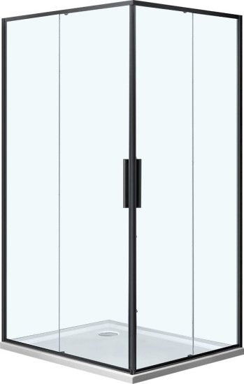 Душевой уголок Vincea Slim VSS-2SL8010CLB-L 100x80 L, профиль черный, стекло прозрачное