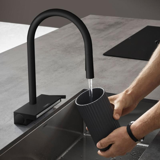 Смеситель для кухни Hansgrohe Aquno Select M81 73837670 матовый черный