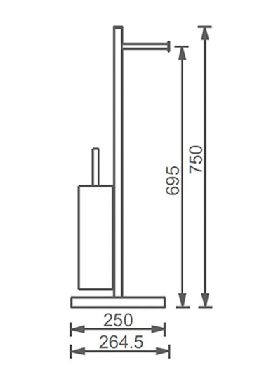 Стойка с туалетным ершиком и бумагодержателем Altrobagno FS 083301 Cr