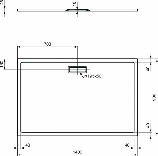 Поддон для душа Ideal Standard Ultra Flat New 140x90 прямоугольный