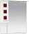 Зеркало-шкаф Misty Кармен 90 L белая эмаль, красное стекло