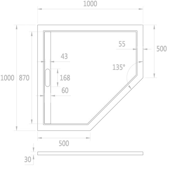 Поддон для душа Weltwasser TRP 100 Stone-WT белый