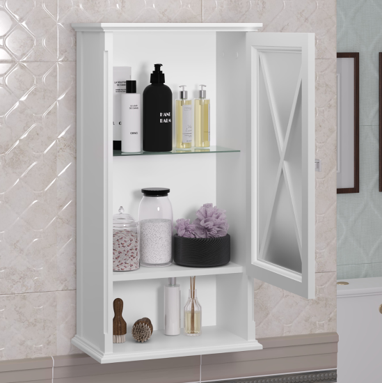 Шкаф подвесной Opadiris Палермо 46 белый матовый, правый