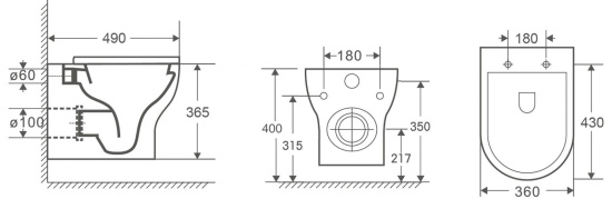 Подвесной унитаз Owl 1975 Tid Cirkel-H OWLT190701 безободковый