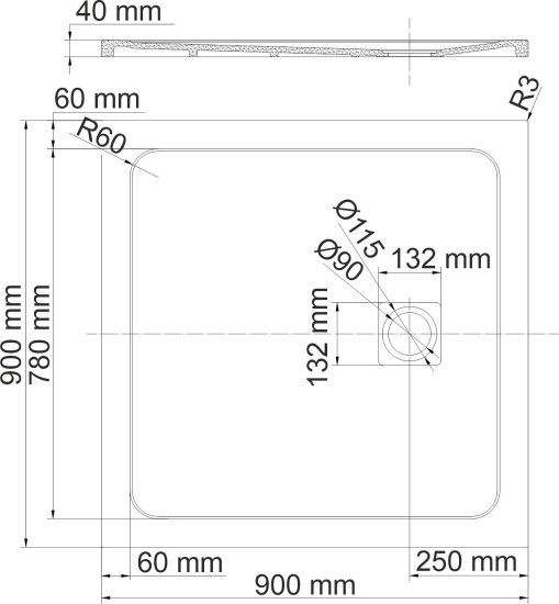 Поддон для душа Wasserkraft Neime 19T03 90x90
