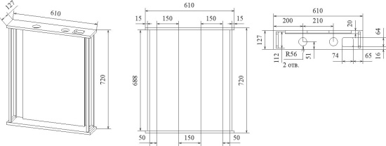 Мебель для ванной Sanflor Бруклин 60, бетон пайн экзотик