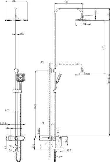 Душевая стойка Lemark Prizma LM3962C
