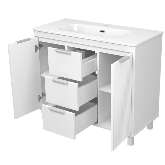 Тумба с раковиной Brevita Рисака White 90
