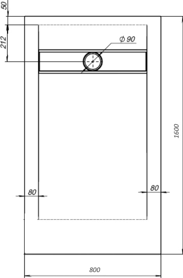 Поддон для душа Stworki Эстерсунд 160x80 белый камень