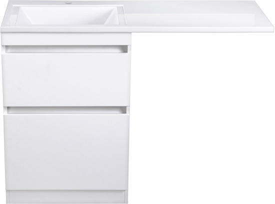 Тумба с раковиной Style Line Даллас 120 L Люкс Plus напольная, белая
