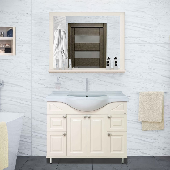 Тумба с раковиной Misty Жардин 105 светло-бежевая