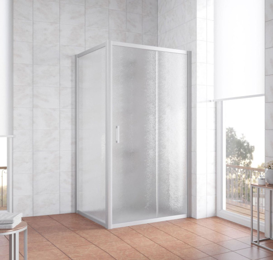 Душевой уголок Vegas Glass ZP+ZPV 100*100 07 02 профиль матовый хром, стекло шиншилла