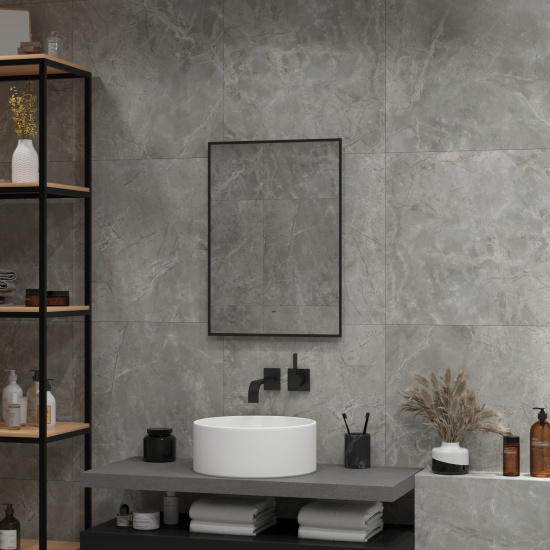 Зеркало Diwo Элиста 60 черное, с подсветкой, инфракрасный выключатель