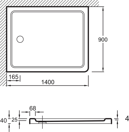 Поддон для душа Jacob Delafon Flight E62481 140х90 с сифоном