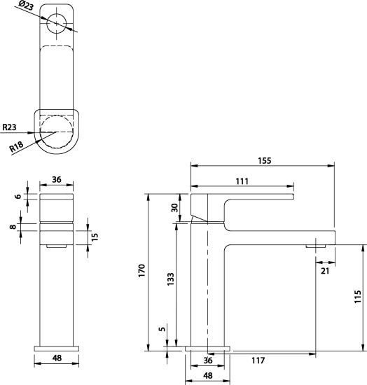 Смеситель для раковины Omnires Baretti 7810 хром
