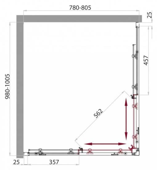 Душевой уголок BelBagno Sela-AH-2-100/90-P-Cr