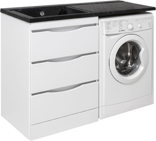 Мебель для ванной Runo Орион 60 раковина черный мрамор, под стиральную машину