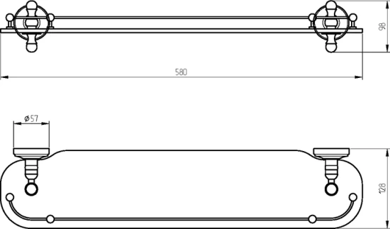 Полка Migliore Mirella 17327 золото, 58 см