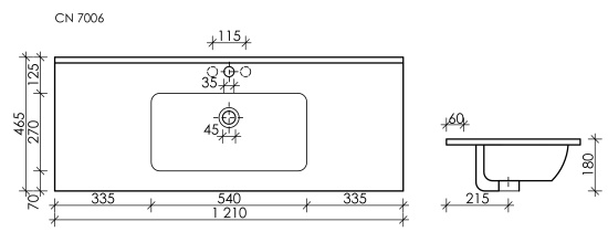 Мебельная раковина Sancos Element 121 CN7006