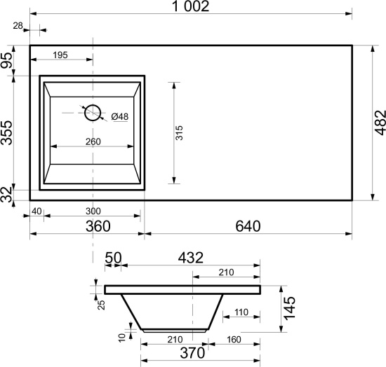 Тумба с раковиной Эстет Dallas Luxe 100 напольная, 3 ящика