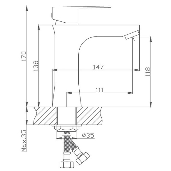 Смеситель для раковины Haiba HB802 HB10802 сталь