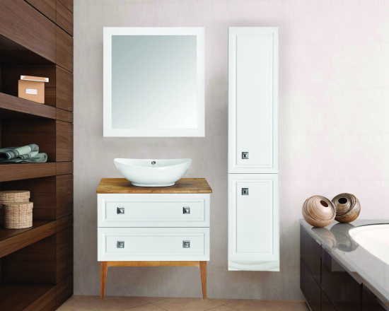 Тумба с раковиной ASB-Woodline Каталина 80 белая
