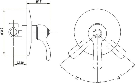 Смеситель для душа Migliore Lem Swarovski ML.LEM-1930K.BR с внутренней частью, бронза