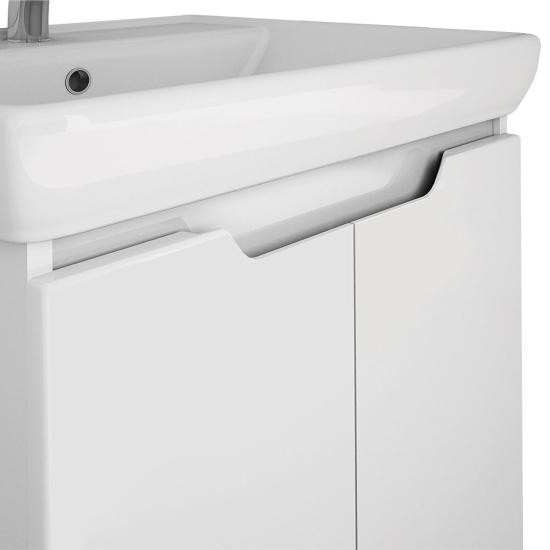 Тумба с раковиной Dreja Q(D) 60 белый глянец