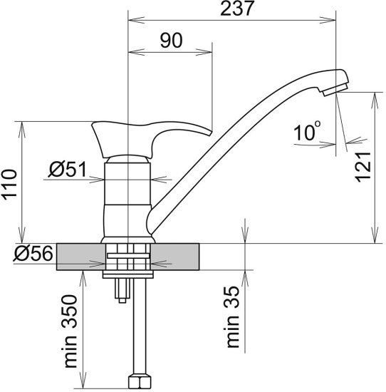 Смеситель для кухни AquaGranitEx C-1040 синий