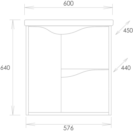 Тумба с раковиной Onika Брендон 60.13 камень светлый