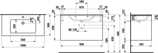 Мебель для ванной Laufen Base 8.6496.2.260.104.1 белая матовая
