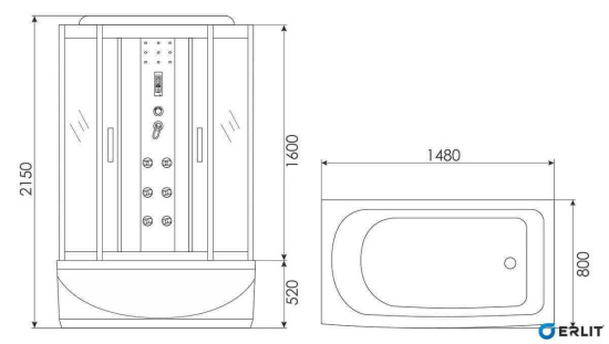 Душевой бокс Erlit Comfort ER4515TP-C3-RUS