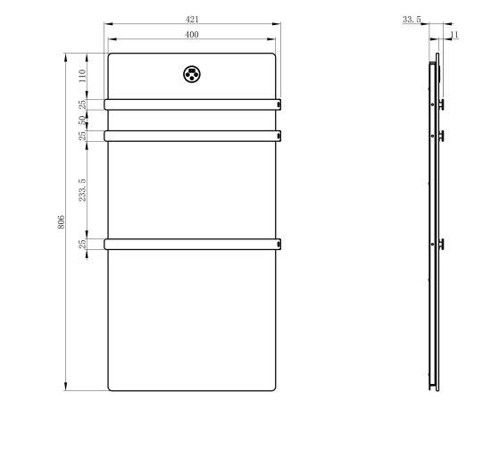 Полотенцесушитель электрический Wonzon & Woghand Stuttgart WW-A503-GM