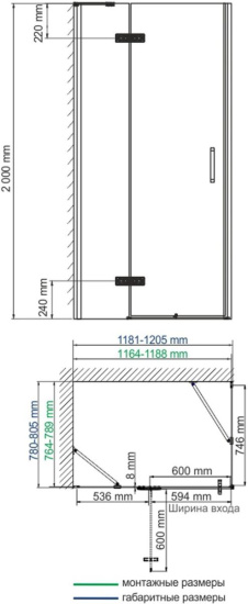 Душевой уголок Wasserkraft Aller White 10H06LWHITE 120x80 см