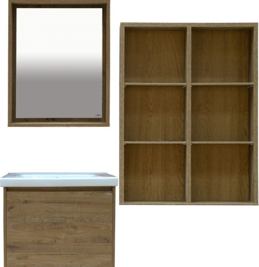 Зеркало Misty Даллас 65 светлое дерево, с подсветкой