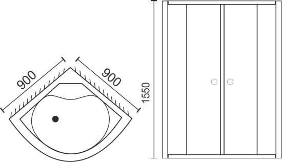 Душевой уголок Royal Bath RB-L3001-2