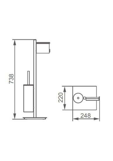 Стойка с туалетным ершиком и бумагодержателем Altrobagno FS 083304 Cr