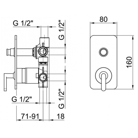 Смеситель для душа Webert Living LV860101345, никель