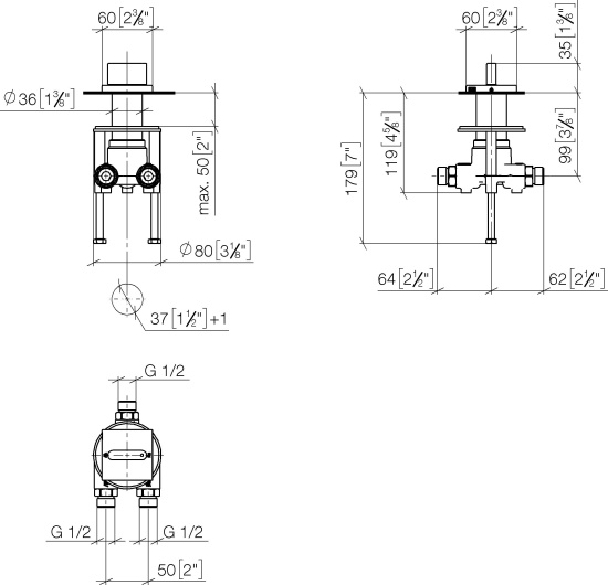 Смеситель на борт ванны Dorn Bracht CL.1 13612705-06, матовая платина