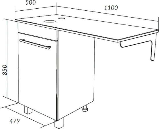 Тумба с раковиной 1MarKa Wash со столешницей, белый глянец