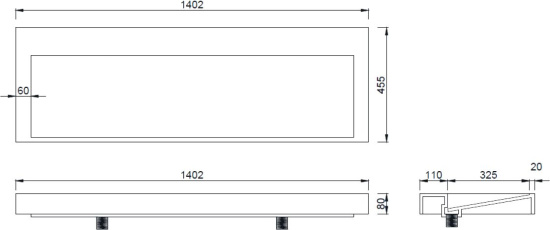 Мебель для ванной Armadi Art Flat 140 подвесная, антрацит матовый