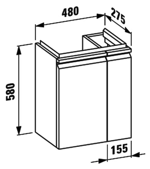 Тумба с раковиной Laufen Pro S 8300.1.095.463.1 L