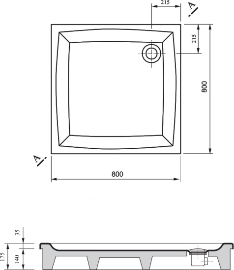 Поддон для душа Ravak Perseus-90 EX под облицовку