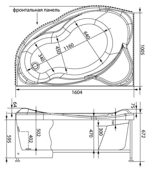 Акриловая ванна Aquanet Jamaica 160 см L
