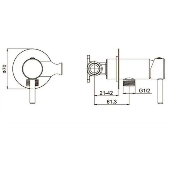 Гигиенический душ Filarete Roun FL100NK со смесителем, никель