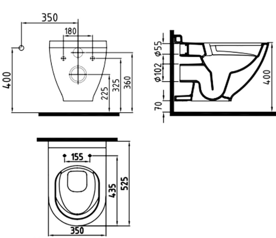Унитаз подвесной STWORKI Rotenburg SWH52 безободковый