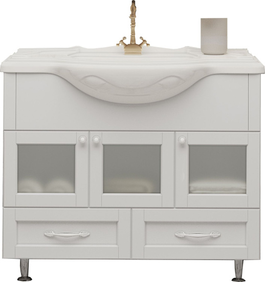 Мебель для ванной Misty Латте 105 белая эмаль