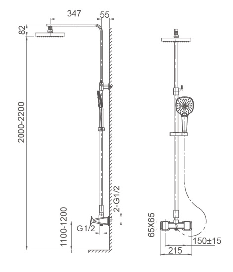 Душевая стойка Wonzon & Woghand Shakespeare WW-654602-CR