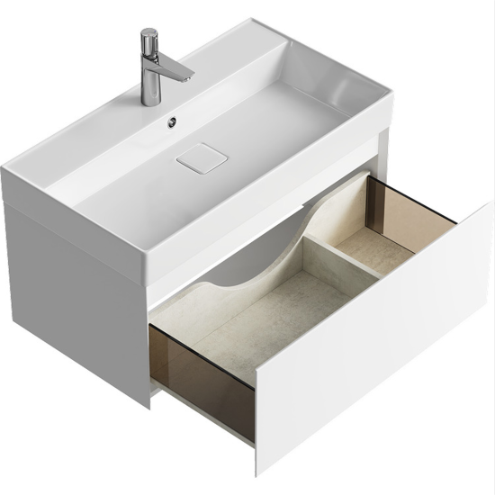 Тумба с раковиной Aqwella 5 stars Geometria 80 подвесная, 1 ящик, белая